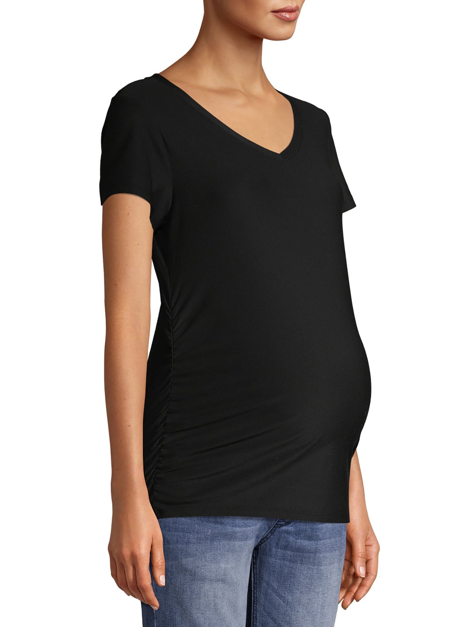Time and True Women's Maternity Short Sleeve V-Neck T-Shirt