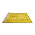 thumbnail image 2 of Ahgly Company Machine Washable Indoor Round Medallion Yellow Traditional Area Rugs, 6' Round, 2 of 4