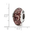 thumbnail image 4 of Fancy Bead White Sterling Silver Glass 12.73 mm 7.27 Reflections Purple Swirl Hand-Blown Bead, 4 of 4