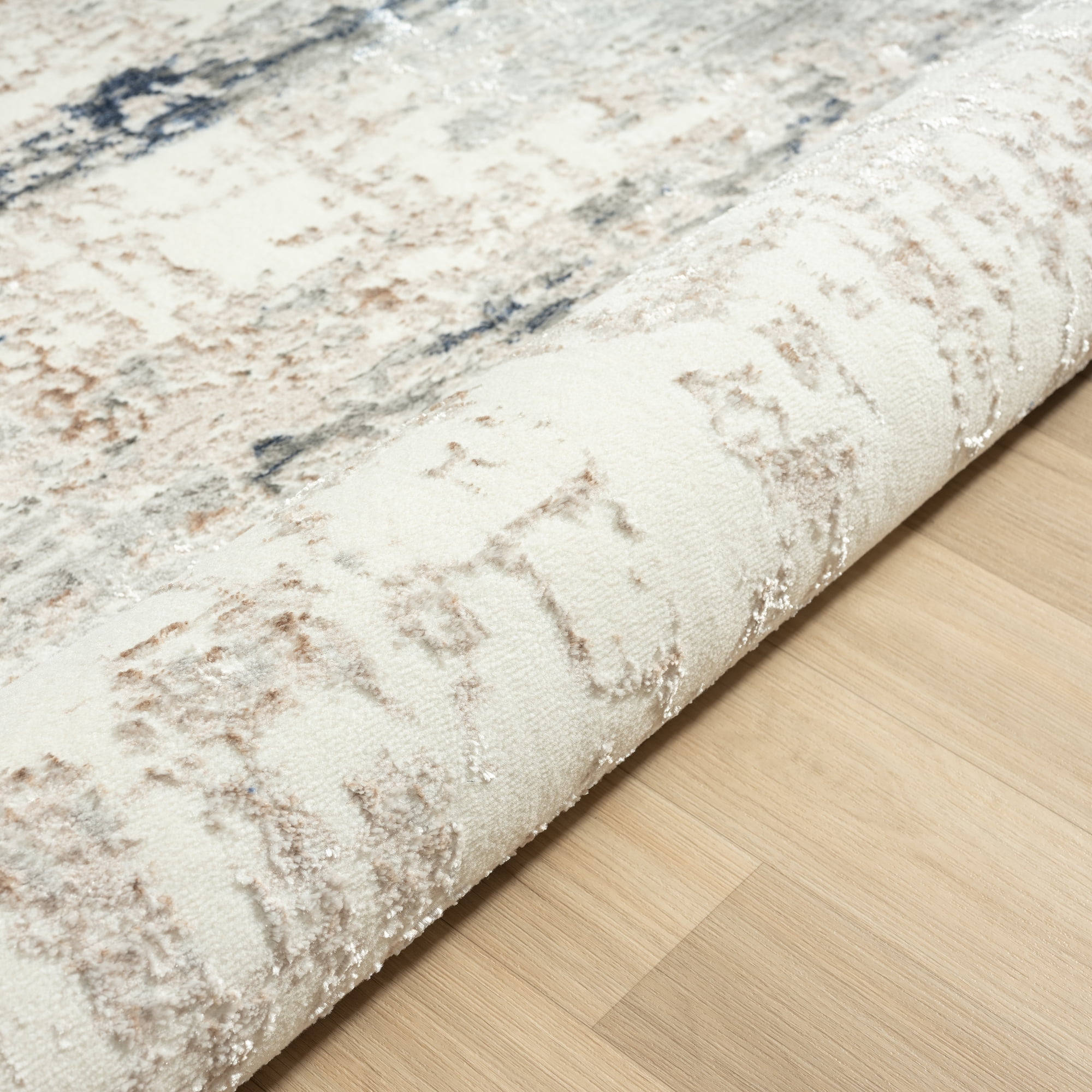 Harlow Hill Bethany 2'2" x 3' Gray/Blue Abstract Durable Indoor Area Rug