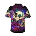 thumbnail image 3 of JUNZAN Mushrooms and Skull Pattern Hawaiian Shirt for Men,Summer Beach Casual Short Sleeve Button Down Shirts-Medium, 3 of 9