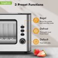 thumbnail image 3 of LONGDEEM Clear View 2-Slice Glass Toaster, Extra Long Slot, 6 Browning Levels, Defrost, Silver, 3 of 7