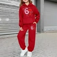 thumbnail image 5 of Boys Valentines Day Casual Print Hooded Tracksuit Warm Kids Jogger Outfit With Pocket Clothes, 5 of 6