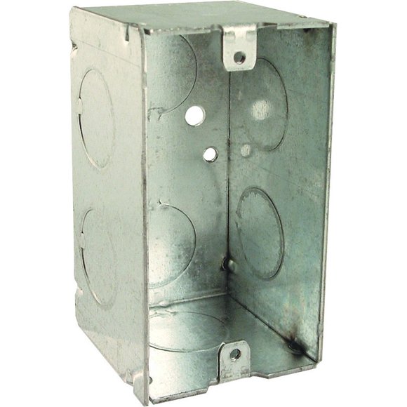 Caja de paso RACO 10 x 5 x 5 cm soldada gris con 8 perforaciones KO