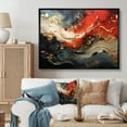 thumbnail image 2 of Designart "Marble Fire Red and Gold Fusion VI" Extra Large Abstract Framed Wall Art - Modern Red Abstract Painting Entryway Framed Wall Art Print, 2 of 7