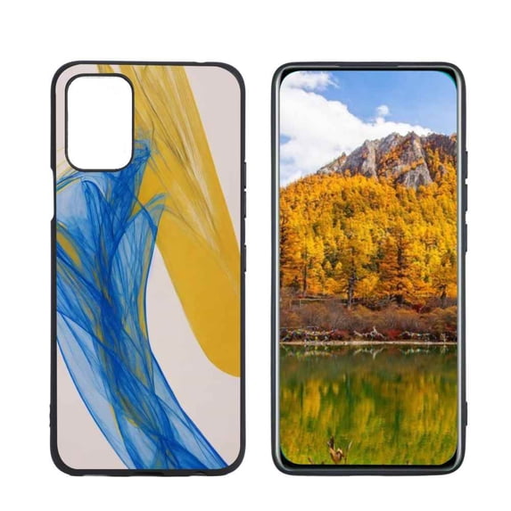 Compatible with LG K62 Phone Case, Blue And Yellow Case Men Women, Flexible Silicone Shockproof Case for LG K62
