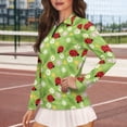 thumbnail image 4 of Uorisanigo Ladybug Flower Women's Golf Shirt Size 2XL Breathable Stylish Quick Dry Athletic Polo Shirts Relaxed Fashion 1/4 Zipper Workout Tops for Women, 4 of 7