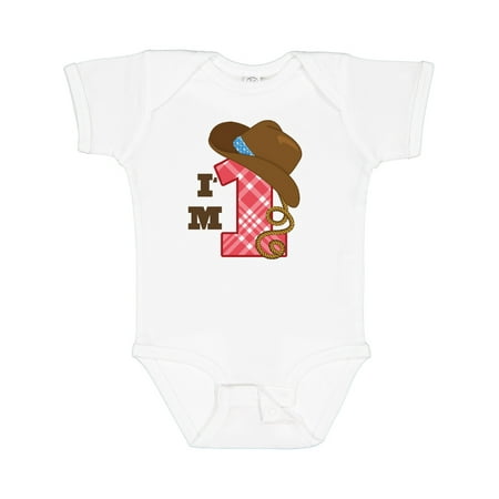 Inktastic Cowboy 1st Birthday Western Infant Short Sleeve Bodysuit Male White 24 Months