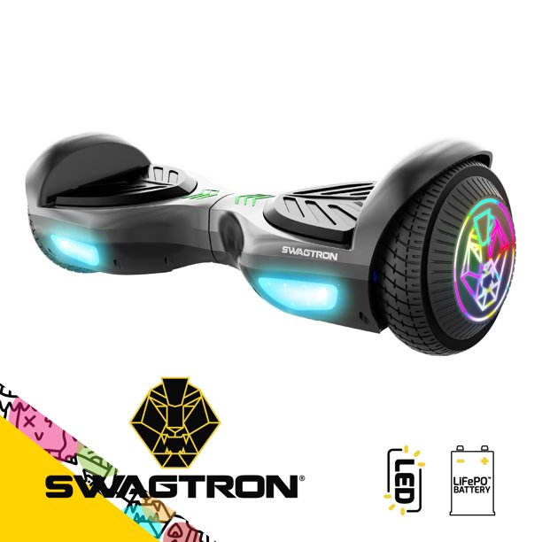 Swagtron SwagBOARD EVO V2 Hoverboard with LightUp Wheels & Balance