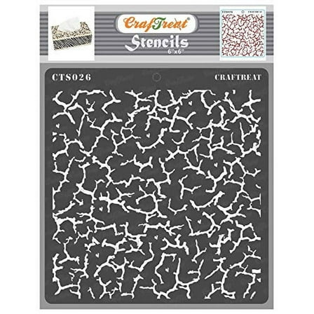 CrafTreat Crackle Stencil for Painting and Crafting - 6"x6"
