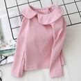 thumbnail image 6 of Beautyzll Toddler Baby Girls Long Sleeve Lapel Shirt Solid Color 100% Cotton Tees Shirt Kids Super Soft Cotton T Shirts 1-8T, 6 of 9