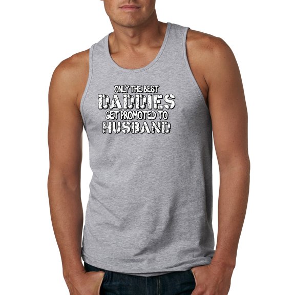 Wild Bobby, Best Husbands Gets Promoted to Daddy, Father's Day, Men Graphic Tank Top, Heather Grey, X-Large