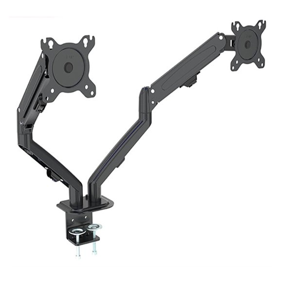 Dual Monitor Desktop Mount Bracket For 13 To 27-Inch LCD Screens Rotate & Tilt Adjust Two-Arm Desk Stand Support ,Easy to Use