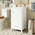 thumbnail image 2 of Euroco 18-Inch Modern Bathroom Vanity with Ceramic Sink, Soft-Close Drawers and Door Organizer, Divider Drawer, and Adjustable Plastic Foot Pads, 2 of 9