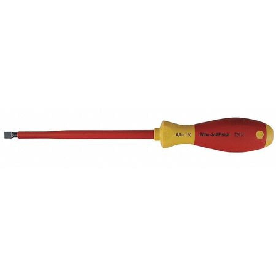 WIHA TOOLS 32012 Insulated Screwdriver Slotted 1/8" 4 in Round
