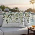 thumbnail image 4 of Outdoor Waterproof Pillow Covers Green Eucalyptus Leaves Watercolor Decorative Throw Pillow Protectors,Pillowcase Cushion Cases for Patio Sofa Garden Couch,20x12in,Pack of 2, 4 of 14