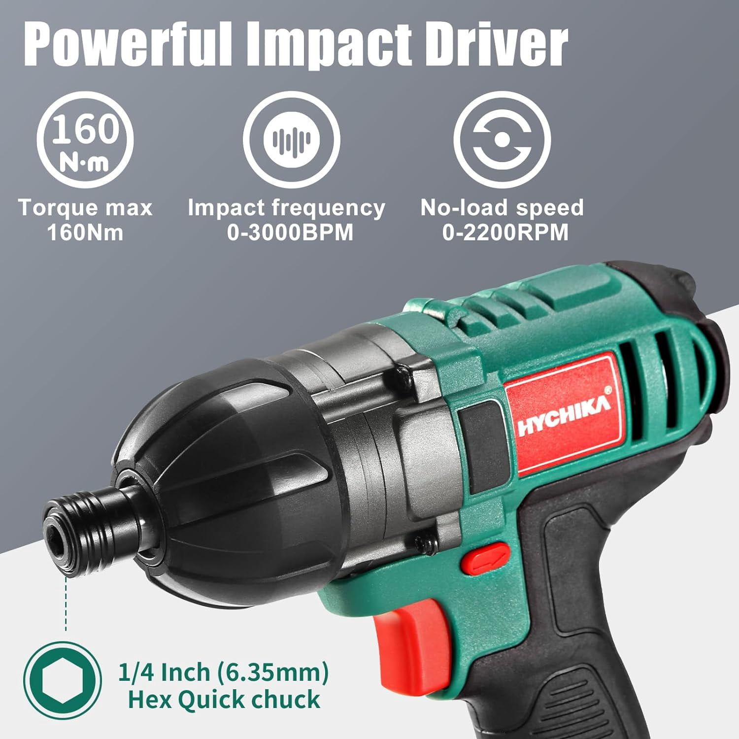 20V Cordless Drill Driver and Impact Driver Combo Kit with 2 Batteries, 50-Piece Accessories Set for Wood Metal Plastic Drilling