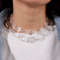 thumbnail image 2 of Punk Acrylic Cuban Link Chain Transparent Plastic Resin Choker Necklace Chunky Hip Hop Statement Neck Collar Jewelry Gift C01, 2 of 7
