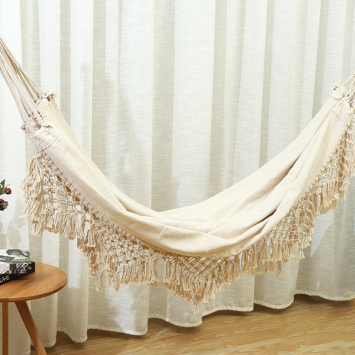 Manual Bohemian large Brazilian tassel two person luxury hammock swing net computer chair for 