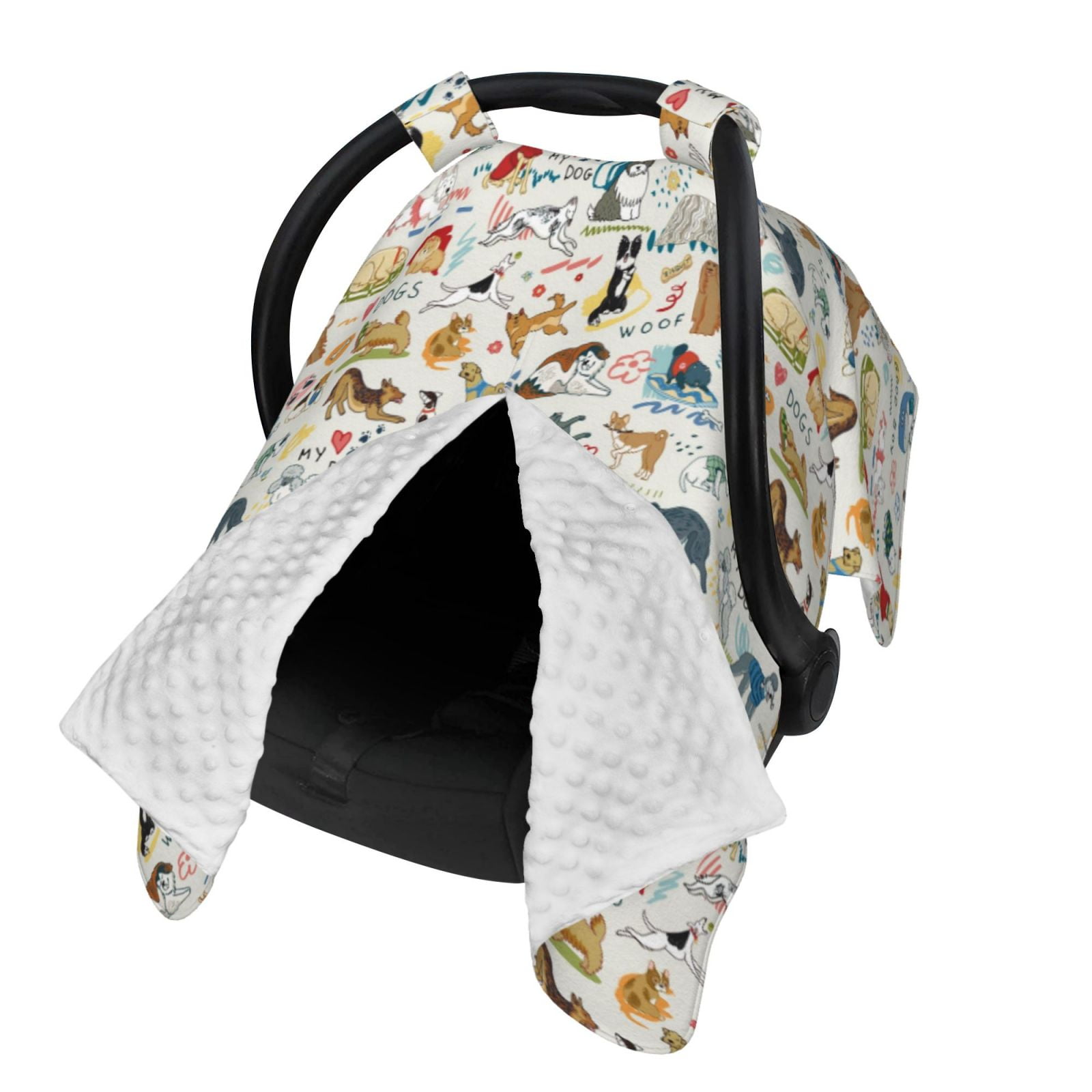 Naloa Dogs Funny Pets Baby Car Seat Cover, Breathable Baby Carrier Cover, Multiuse Baby Carrier Cover & Nursing Breastfeeding Cover