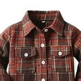 thumbnail image 4 of UAYOTSE Kids Little Boys Girls Baby Long Sleeve Button up Red Plaid Flannel Shirt Plaid Girl Boy(2-3 Years,T2-Brick Red), 4 of 4