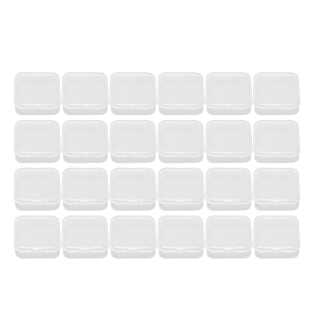 24pcs Mini Clear Jewelry Box Transparent Portable Small Plastic Storage Container with Lid for Beads Earrings