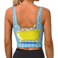 thumbnail image 3 of Kdxio Dog Takes a Bath in the Bathtub Print Workout Crop Tank Top for Women Racerback Yoga Tank Tops Athletic Sports Shirts Exercise Undershirts, 3 of 9
