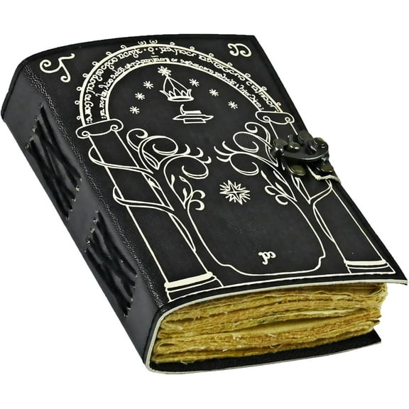 Doors of Durin Tolkien Lord of the Ring Embossed Leather Journal , Book Hobbit Jrr tolkien books lord of the rings Book of Shadows Notebook Grimoire Witchcraft Supplies Merchandise Bookends