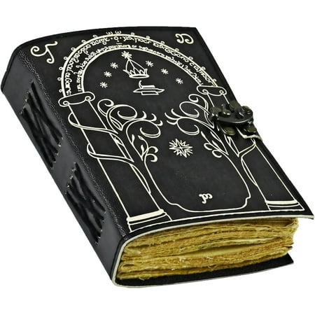 Doors of Durin Tolkien Lord of the Ring Embossed Leather Journal , Book Hobbit Jrr tolkien books lord of the rings Book of Shadows Notebook Grimoire Witchcraft Supplies Merchandise Bookends