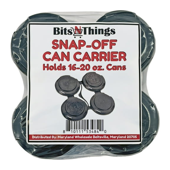 Bits N Things Snap Off Reusable Beer Can Holder/Carrier Pack | 100% Recycled Plastic | 12 oz. or 16 oz. Can | USA Made | Brewery Homebrewing Beverage Canner - Pack of 20 (Four Can)