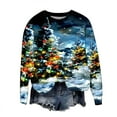 thumbnail image 6 of Feancey Christmas Tree Sweatshirts Women Xmas Glitter Sparkly Print Long Sleeve Shirts Fall Casual Crewneck Loose Sweatshirt Novelty Holiday Pullover Sky Blue M, 6 of 7
