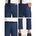 thumbnail image 6 of INSPIRE CHIC Men's Pants Solid Color Ankle Length Flat Front Trousers 32 Navy Blue, 6 of 7