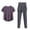 Grey, variant on Telankuip Women's 2 Piece Yoga Workout Outfits Round Neck Loose Breathable Quick Dry Short Sleeve Top and 2-in-1 High Waist Athletic Leggings Breathable Lightweight Training Sets Light Purple XXL