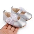 thumbnail image 4 of hengsof Infant Girls Soft Sole First Walking Shoes with Adorable Bow, Breathable Non Slip Crib Shoes for Babies 0-12 Months, Spring Fall Baby Girl Princess Shoes, 4 of 8