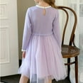 thumbnail image 4 of Ugoldhm Girls Fall Long Sleeve Crew Neck Dressy Dress Kids Formal Clothing Sizes 3-14, 4 of 6