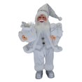 thumbnail image 2 of Injueey Snowman Santa Claus Doll Ornament Decoration Statue Table Decor Indoor Desk Kits de decoración para fiestas Blanco plateado 17x30cm, 2 of 6