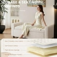 thumbnail image 6 of 48" Ottoman with Storage, Tufted Storage Ottoman Bench, Convenient Living Room Fabrics Bench Seat, Entryway Shoe Benches with Inner Zipper & Arm, Rivetless Upholstered Window Seat Ottomans, Beige, 6 of 18