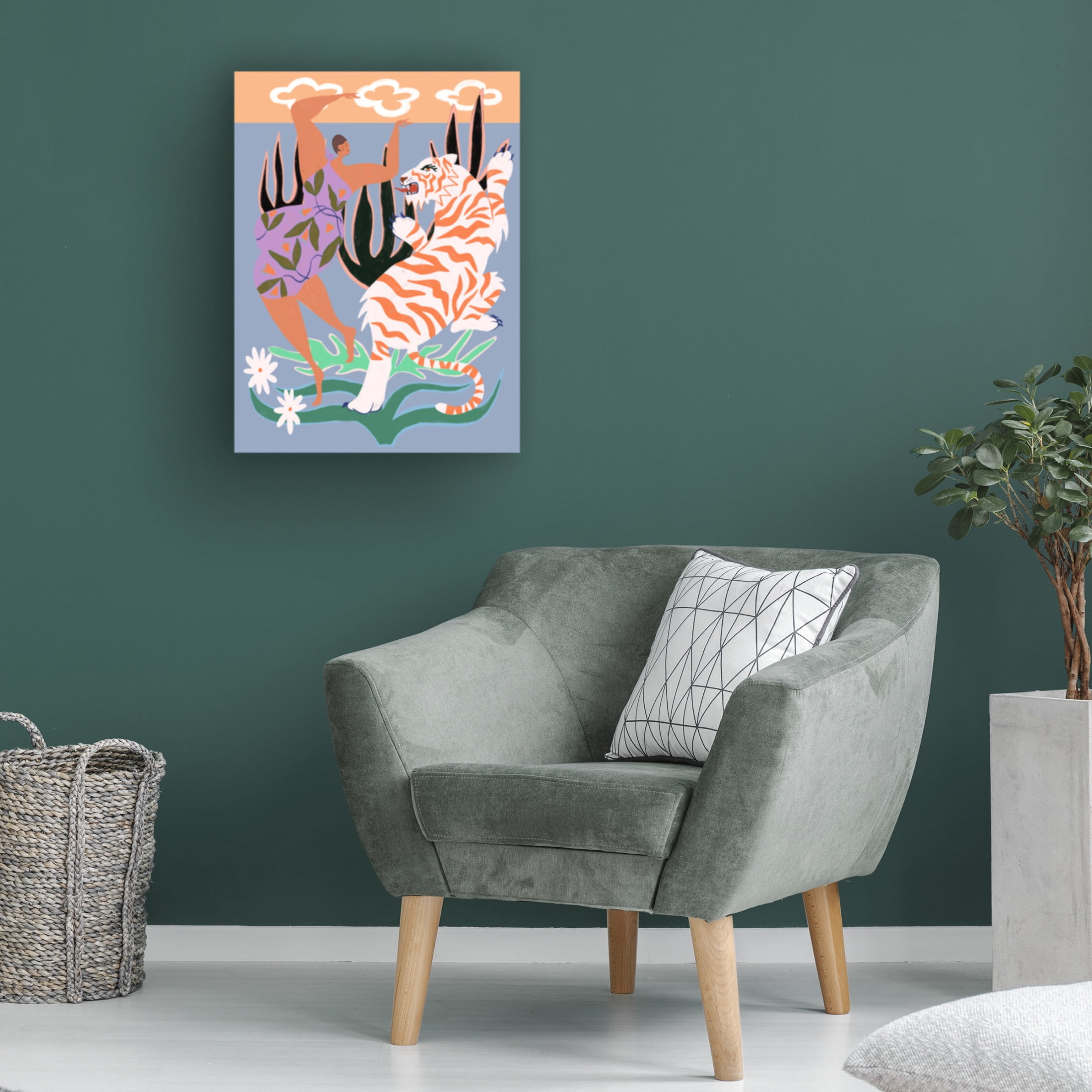 Trademark Fine Art Arty Guava  Hello Tiger Canvas Wall Art