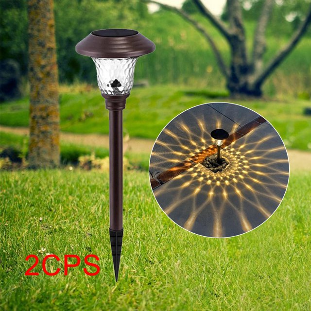 2 piezas de ín al aire libre de acero inoxidable LED luces de solar paisaje de entrada patio césped iluminación - Marrón Blanco Marrón Blanco cálido Baoblaze luces de camino