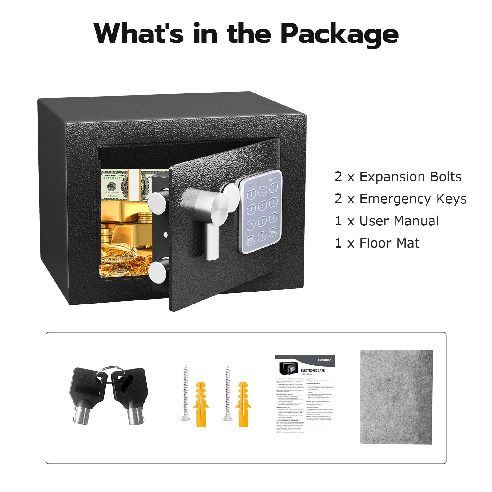 Safe Box With Fireproof Bag Bonsaii 0.23 Cubic Feet Safe Electronic Digital Security Small Money S Electronic Safe With Anti-theft Alarm