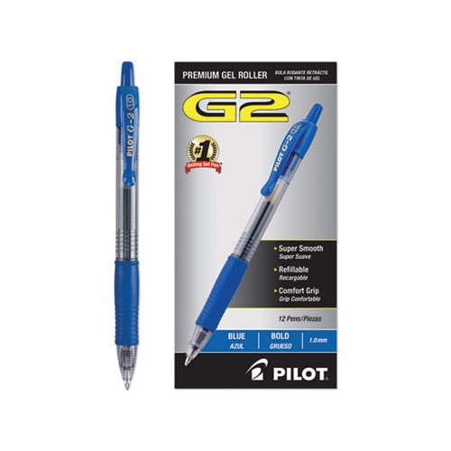 Bold Point 12-Pack PILOT G2 Premium Refillable & Retractable Rolling Ball Gel Pens 31257 Blue Ink 1 Pack 
