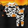 thumbnail image 2 of Pajama Set for Girls Kids Halloween Pajamas Cute Pumpkin Print Long Sleeve Crewneck Tops Soft Kids 8-9 Years Boys Pajamas, 2 of 3