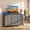 Gray, variant on BEAUTYPEAK TV Stand Dresser with 9 Fabric Drawers LED Light AC USB-C Charging Station, Black