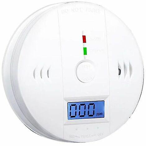Detector de alarma de Gas y monóxido de carbono, funciona con batería, alarma de dióxido de carbono con pantalla Lcd, alarma de voz