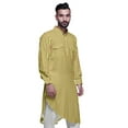 thumbnail image 3 of Atasi Asymmetric Style Rayon Mens Kurta Printed Long Casual Kurta Shirt, 3 of 6
