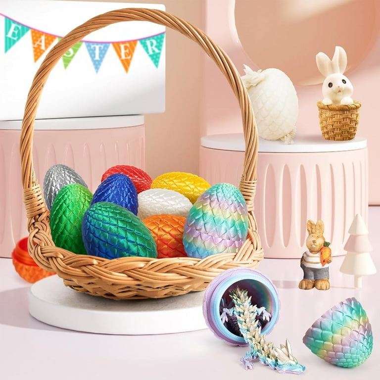 6 Pack Small Mystery Dragon Eggs, 3D Printed Dragons Easter