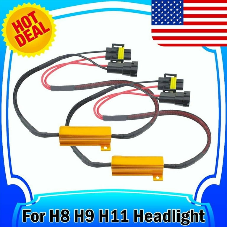 H8 H11 LED Headlight Canbus Error Free Anti Flicker Resistor Canceller  Decoder