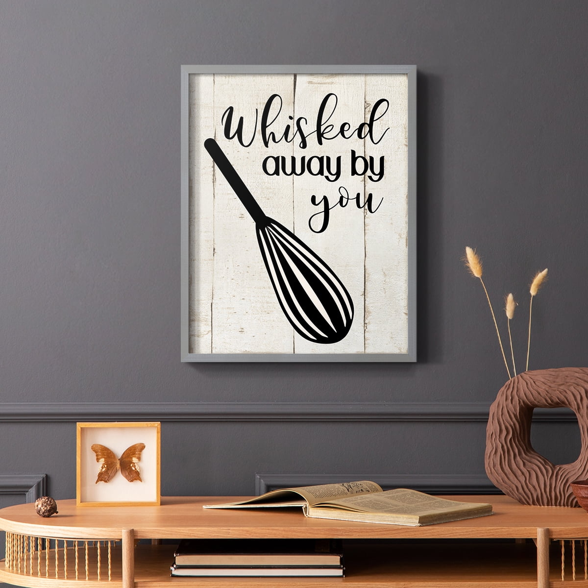 Whisked Away Framed Print in Gray Solid Wood 16 x 20 Framed Print
