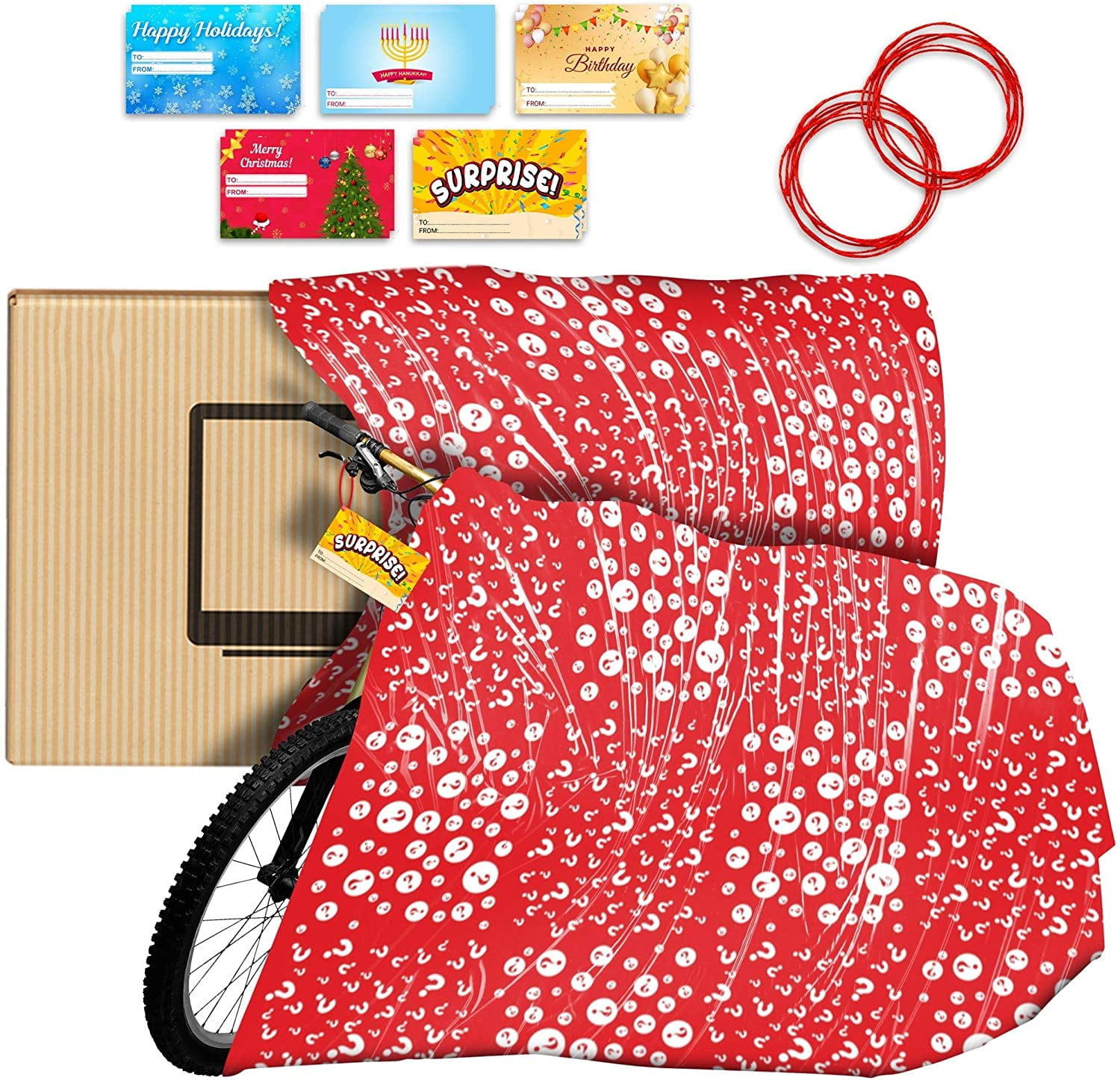 Jumbo Christmas Bicycle Bike Large Present Santa Sack Gift Wrap Cute Bag Tag Kid 