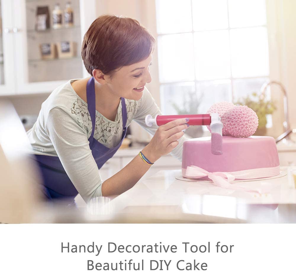 LNKOO Manual Airbrush for Cake Coloring, with 4pcs Cake Spray Tube DIY Baking Cake Spray Gun Kitchen Baking Desserts Decoration Tools Airbrush Pump
